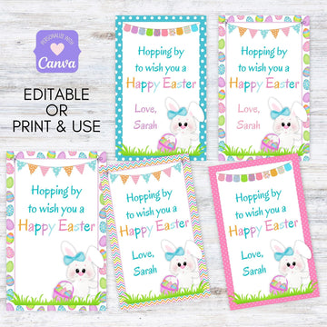 favor tags printable easter gift tags for student, teacher, nurse, coworker or bunny themed party favors